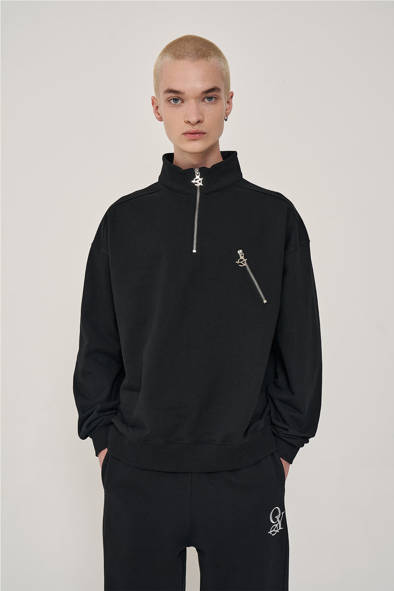 オーワイ(OY) LOGO ZIPPER POLA MTM-BLACK