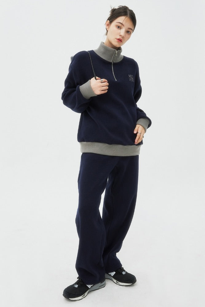 NCOVER（エンカバー）TYPO LOGO KNIT PANTS-NAVY