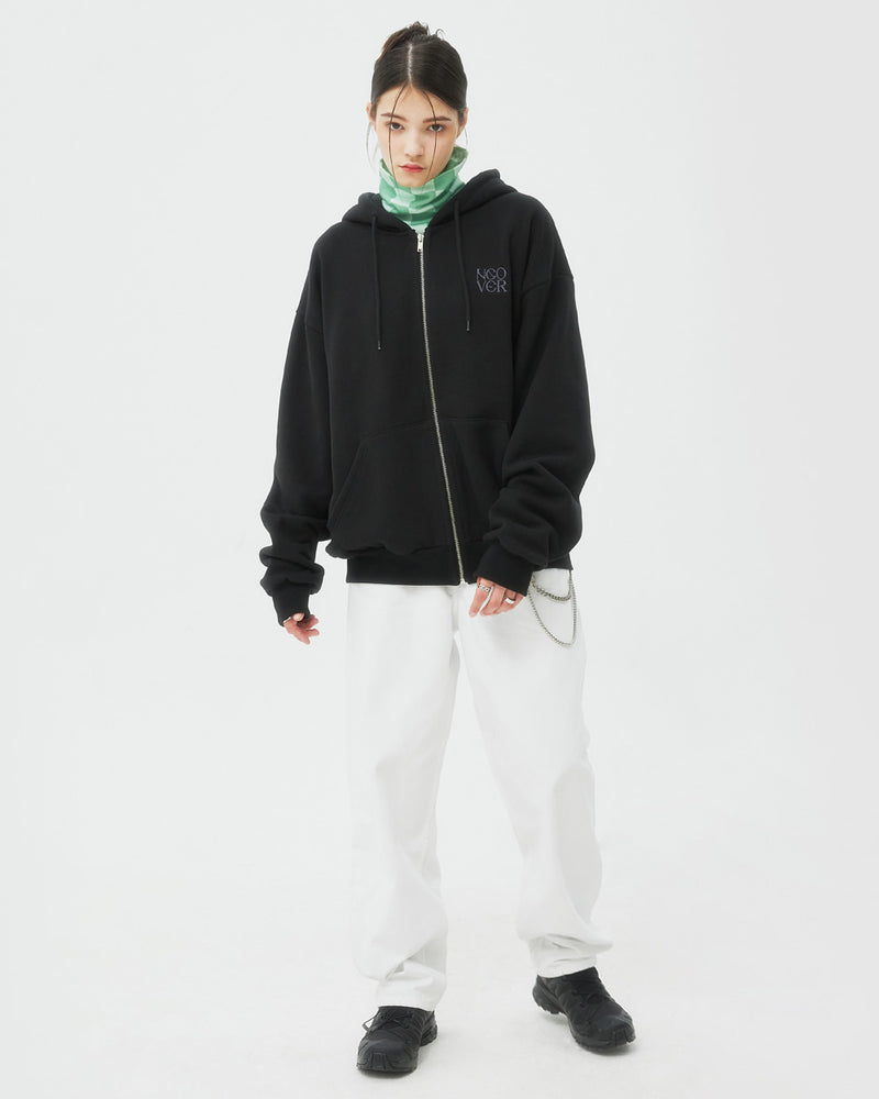 NCOVER（エンカバー）TYPO LOGO HOODIE ZIPUP-BLACK