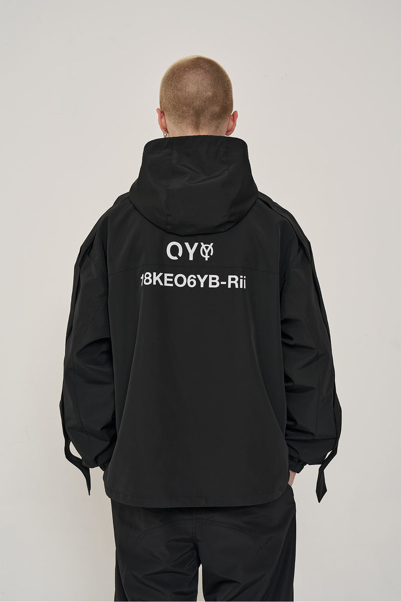 オーワイ(OY) TWIST LINE HOODIE JACKET-BLACK