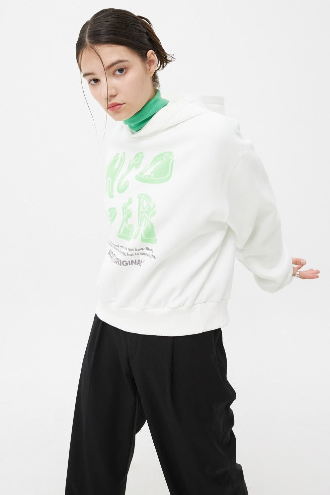 NCOVER（エンカバー）GLOW LOGO HOODIE-WHITE