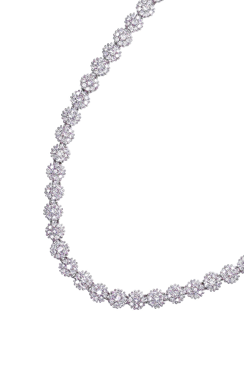 BLACKPURPLE (ブラックパープル) SNOW FLOWER CUBIC NECKLACE - SILVER