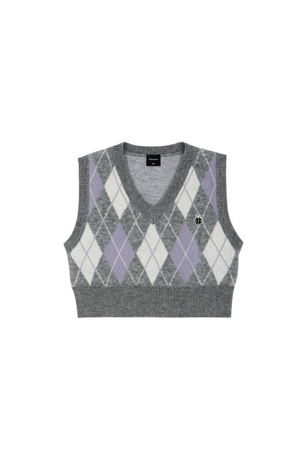 ReinSein（レインセイン）Grey Argyle Knitwear vest