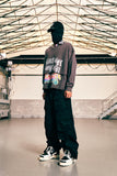 GRAFFITIONMIND(グラフィティオンマインド)          ILLUSION FANTASY CROPPED LAYERED CREWNECK