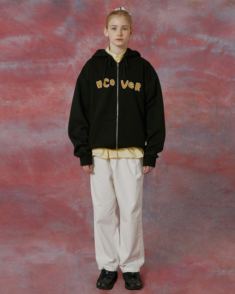 NCOVER（エンカバー）SIGNATURE PATCH LOGO HOODIE ZIPUP-BLACK