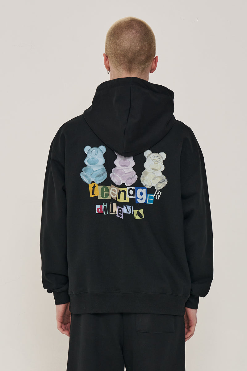 オーワイ(OY) COLLAGE ODOLLY HOODIE-BLACK