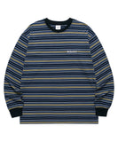 mahagrid (マハグリッド) SERIF LOGO STRIPED LS TEE [NAVY]