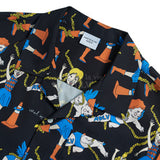 アクメドラビ(acme' de la vie)  ANGEL CHARACTER PATTERN SHIRTS BLACK