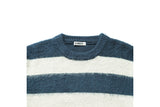 Q CUMBERS (キューカンバース)　MOHAIR BORDER PULLOVER SWEATER/ Navy