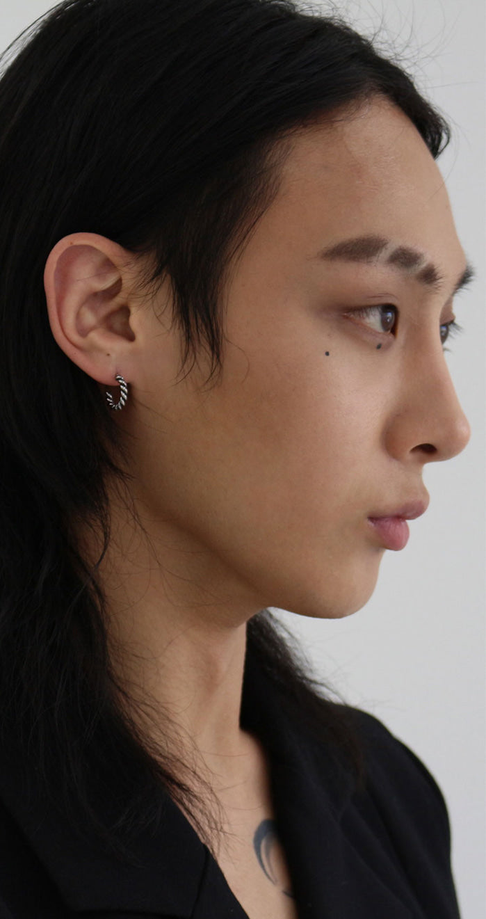 BLACKPURPLE (ブラックパープル) vintage rope earring_silver