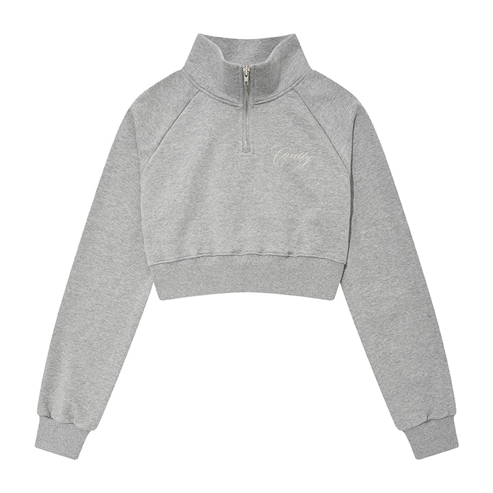 curetty (キュリティー) C HIGH-NECK ZIP-UP CROP TOP_GREY