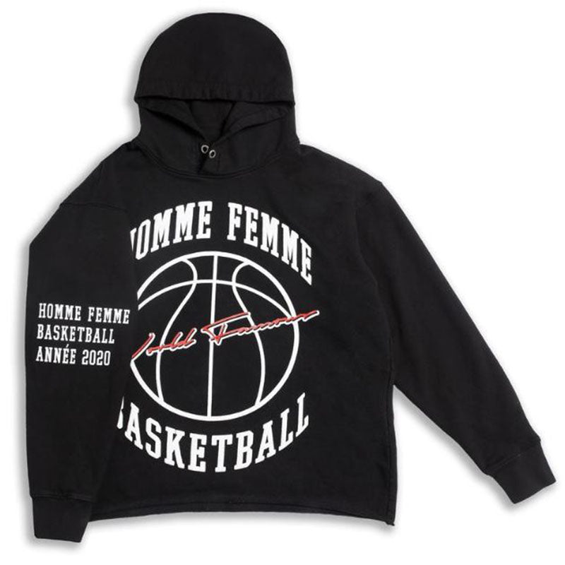 HOMME PLUS FAMME (オムファム) BASKETBALL RAW HOODIE BLACK