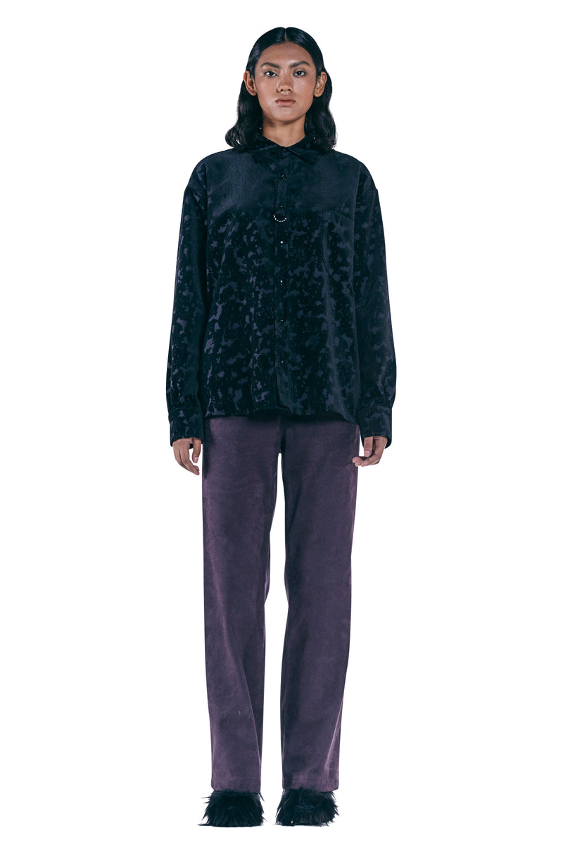 レイブレス(LABELESS) BLACK SHADOWY PATTERN SHIRT