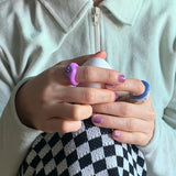 Nff(エヌエフエフ) 	 stone point chunky ring_purple