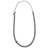 Nff(エヌエフエフ) 	 circle motif grey pearl necklace