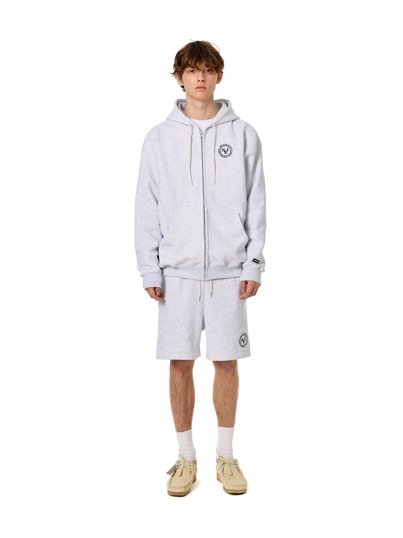 ネイキドニス(NEIKIDNIS) CLUB LOGO ZIP-UP HOODIE / LIGHT MELANGE