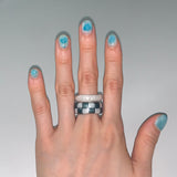 Nff(エヌエフエフ) 	 gemstone glitter ring_white