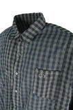 オーワイ(OY) PIGMENT MIX CHECK SHIRTS-BLACK/DARK NAVY