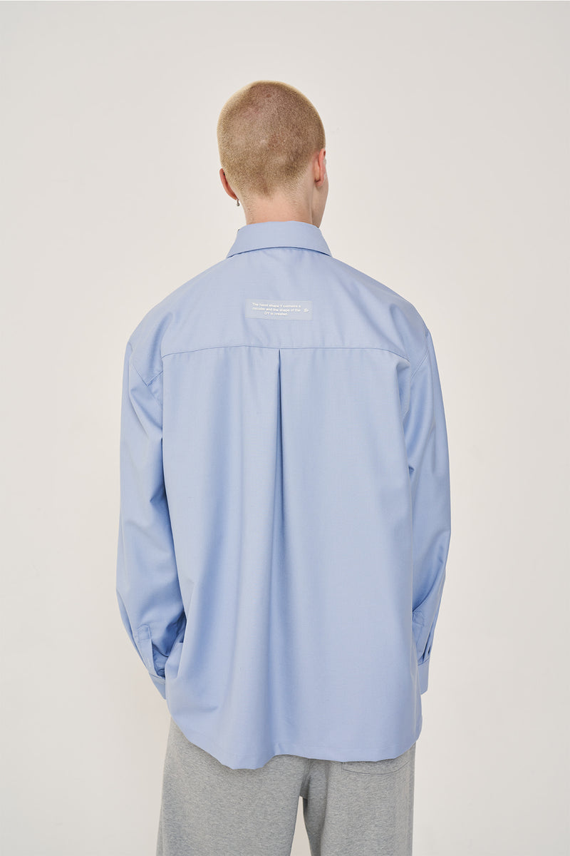 オーワイ(OY) ZIPPER POLA SHIRTS-BLUE