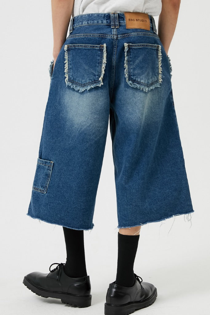 イーエスシースタジオ(ESC STUDIO)  washing denim culotte pants (blue)
