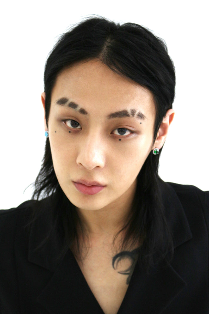 BLACKPURPLE (ブラックパープル) Flin cubic earring_green