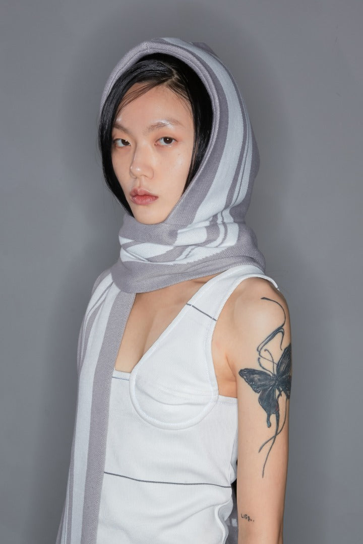 nache(ナチェ)   STRIPE HOODIE MUFFLER (UNISEX)