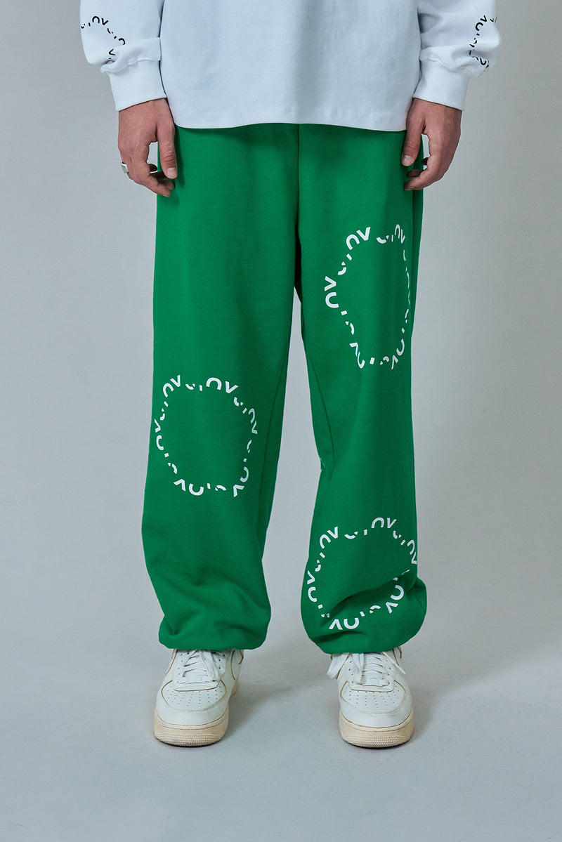 オーワイ(OY) ROUND LOGO JOGGER PANTS-GREEN