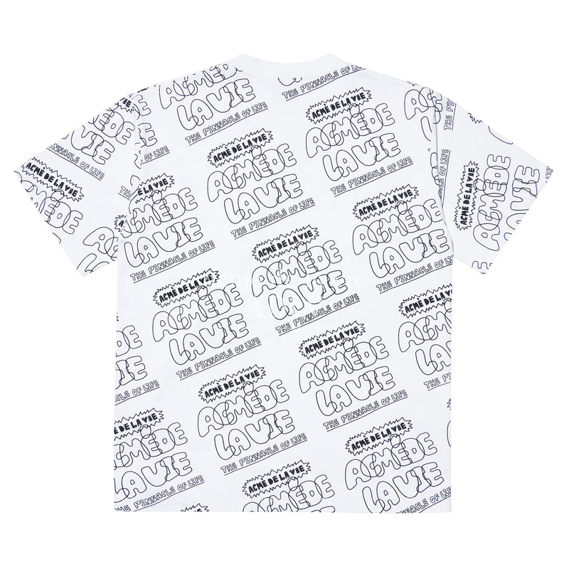 アクメドラビ(acme' de la vie) ADLV LOGO PATTERN SHORT SLEEVE T-SHIRT WHITE