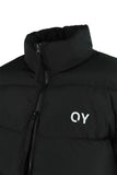 オーワイ(OY) SIDE ZIPPER LOGO DOWN JUMPER-BLACK