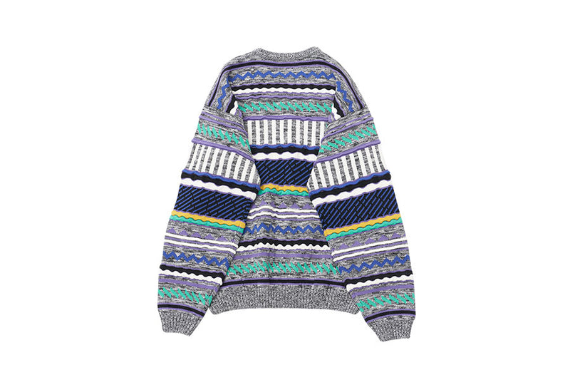 Q CUMBERS (キューカンバース) MIX PATTERN PULLOVER SWEATER/ Multi