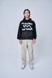 オーワイ(OY) REVERSE BLEND LOGO HOODIE-BLACK