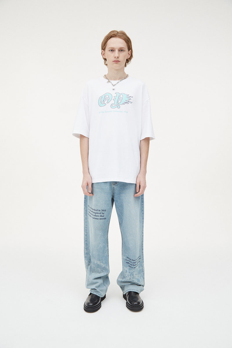 オーワイ(OY) FLAME LOGO T-WHITE