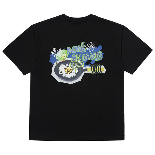 アクメドラビ(acme' de la vie) DAISY CHICK COLLAGE SHORT SLEEVE T-SHIRT BLACK