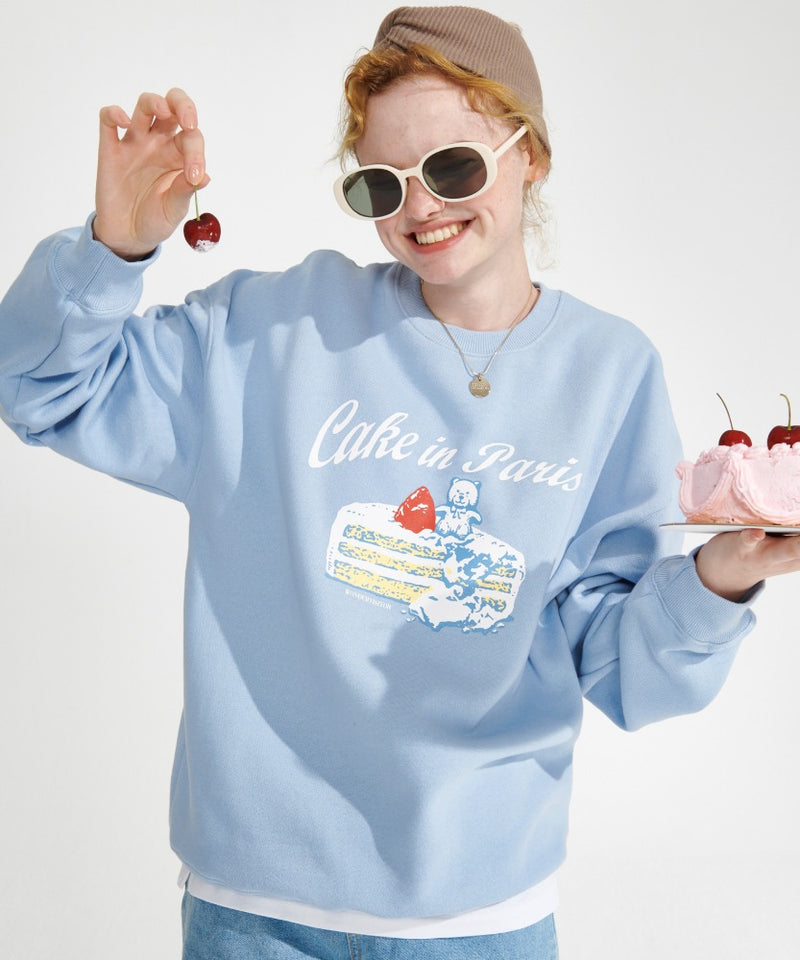 ワンダービジター(WONDER VISITOR)  Cake sweat-shirt [Light blue]