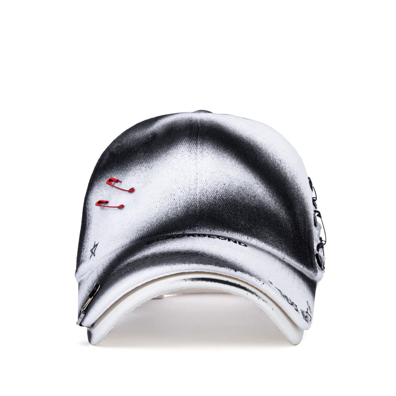 ブラックブロンド(BLACKBLOND) BBD Theast Sprayed Custom Double Visor Cap (White)