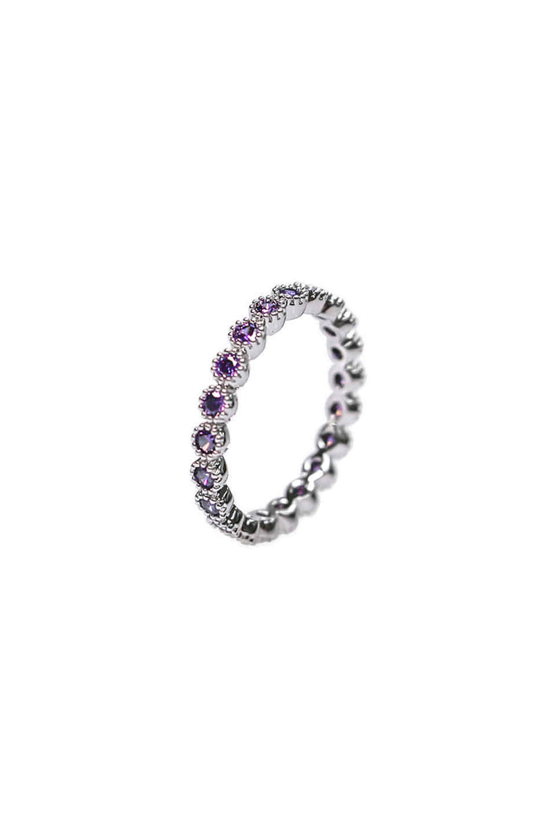 BLACKPURPLE (ブラックパープル)  tenis chain cubic ring S - purple