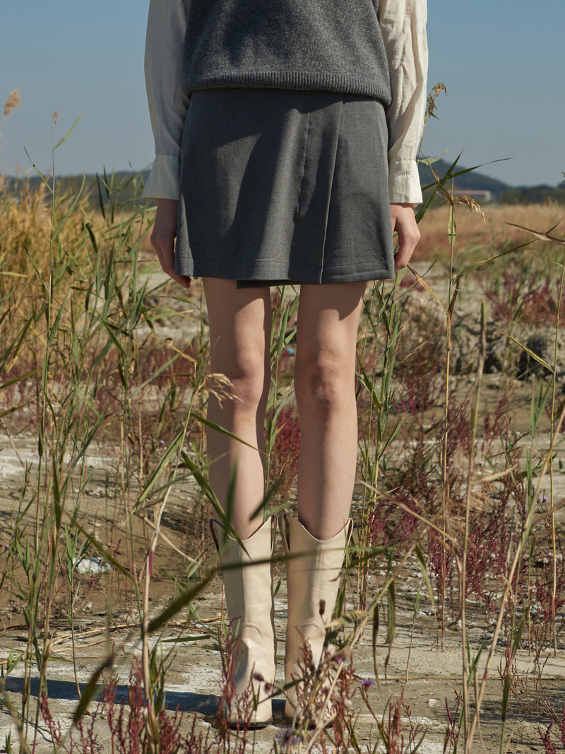 TMO BY 13MONTH（ティーエムオーバイサーティンマンス）MINI LAP SKIRT (GRAY)