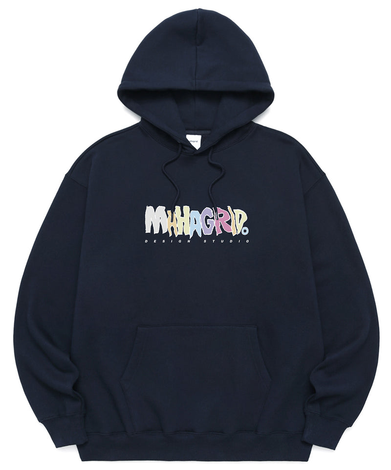 mahagrid (マハグリッド)  CRAYON LOGO HOODIE [NAVY]