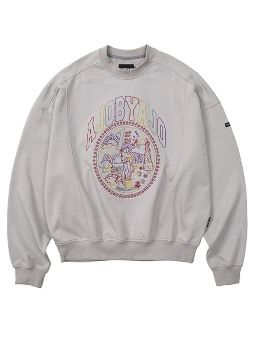 アジョバイアジョ(AJOBYAJO)        AJO UNIV. Oversized Sweatshirt [Light Grey]