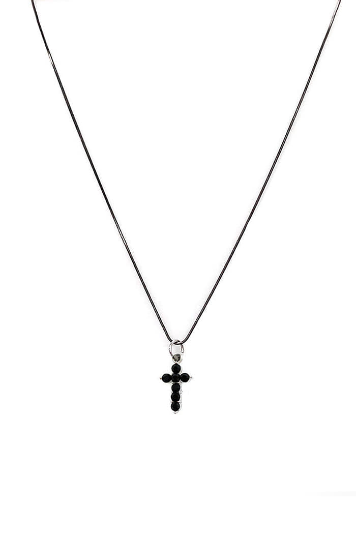 BLACKPURPLE (ブラックパープル) LITTLE CUBIC CROSS NECKLACE
