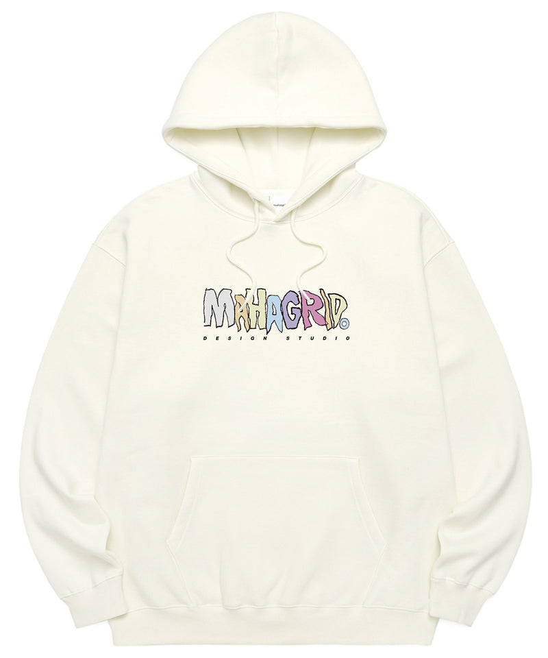 mahagrid (マハグリッド)  CRAYON LOGO HOODIE [CREAM]
