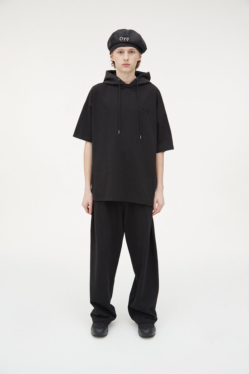 オーワイ(OY)  SIDE ONETUCK WIDE SWEAT PANTS-BLACK