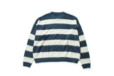 Q CUMBERS (キューカンバース)　MOHAIR BORDER PULLOVER SWEATER/ Navy