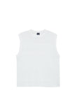 オーワイ(OY) STRIPE LOGO KNIT VEST-WHITE