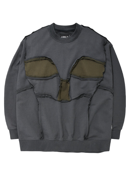 アジョバイアジョ(AJOBYAJO)      Skull Oversized Sweatshirt [Charcoal]