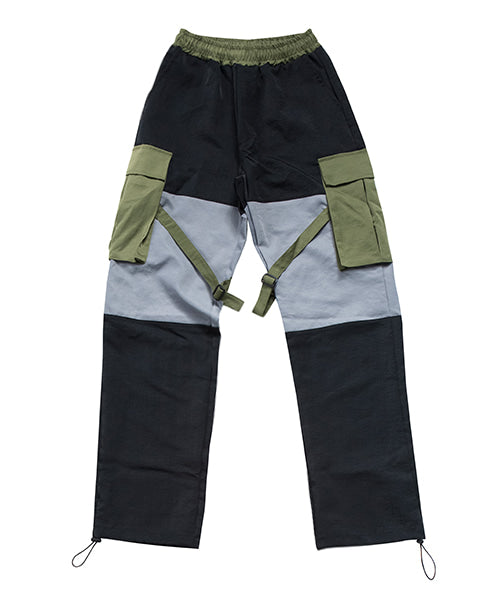 VLDS (ブラディス)   Block strap cargo pants (khaki black)