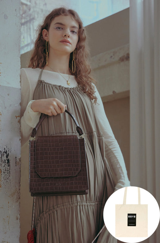 BBYB(ビービーワイビー) Croc Ora Tote Bag (Chestnut Brown)