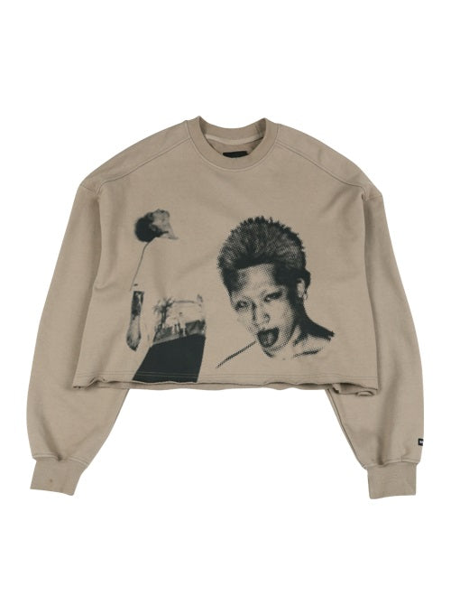 アジョバイアジョ(AJOBYAJO)   Taigan Cropped Sweatshirt [Beige]