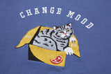 QUIETIST (クワイエティスト)  Change-mood Cat box Sweat (teal)