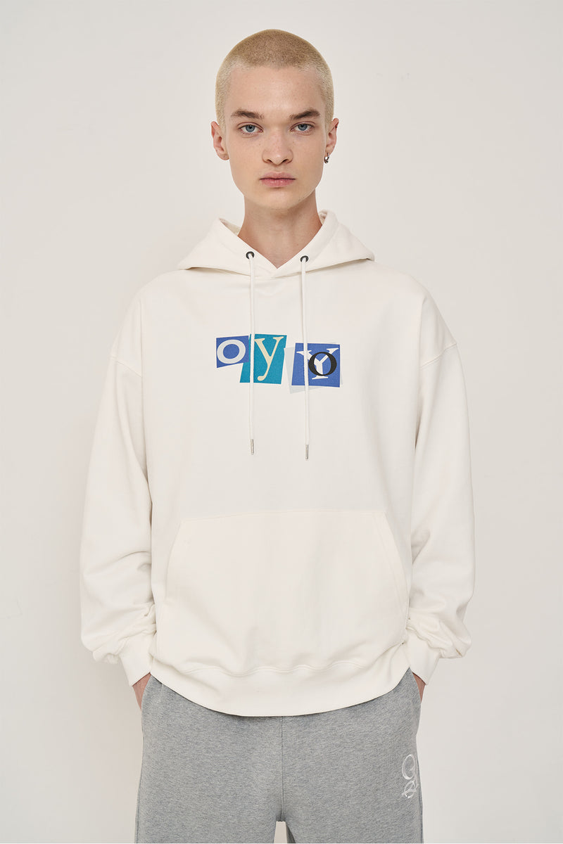 オーワイ(OY) COLLAGE ODOLLY HOODIE-WHITE